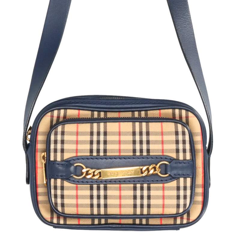 Burberry Nova Check Camera Bag Beige/Navy Size ONE SIZE