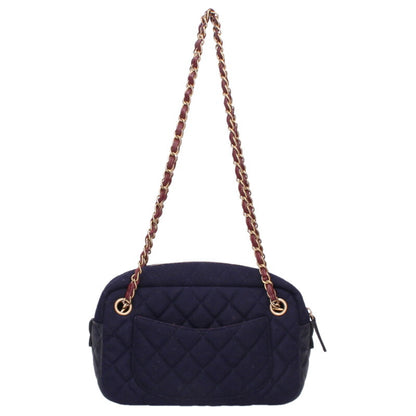CHANEL Matelassé Pin Badge Bag Navy/Black Size ONE SIZE