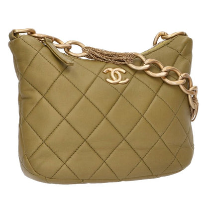 CHANEL Small Hobo Shoulder Bag Olive/Gold Size ONE SIZE