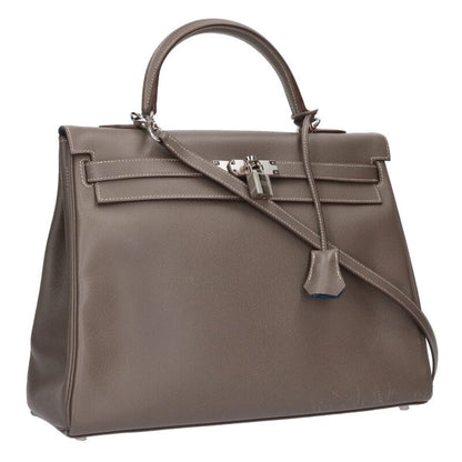 HERMES Kelly 35 Retourne Veau Epsom Etoupe Bag Size ONE SIZE