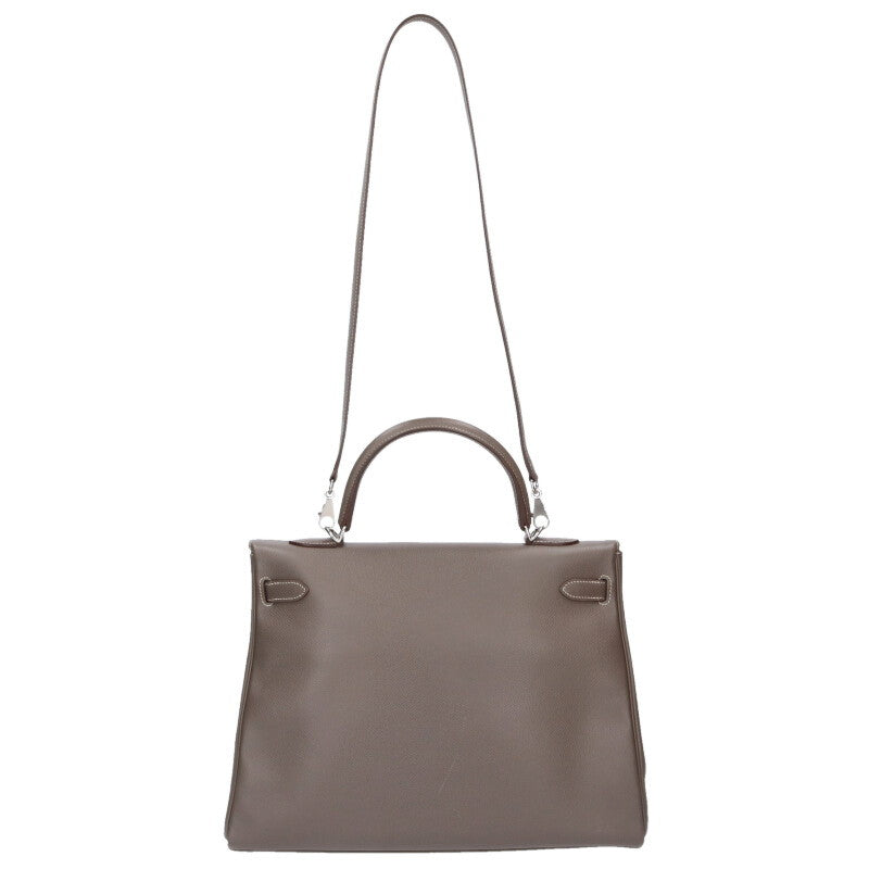 HERMES Kelly 35 Retourne Veau Epsom Etoupe Bag Size ONE SIZE
