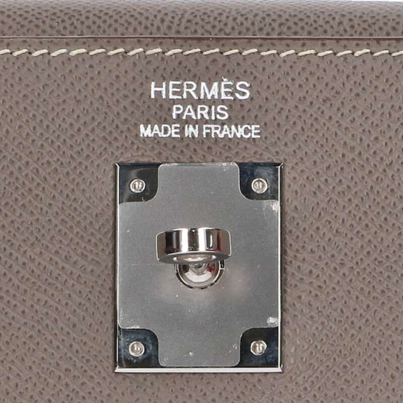 HERMES Kelly 35 Retourne Veau Epsom Etoupe Bag Size ONE SIZE