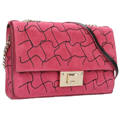 JIMMYCHOO Stitch Chain Shoulder Bag Pink/Gold Size ONE SIZE