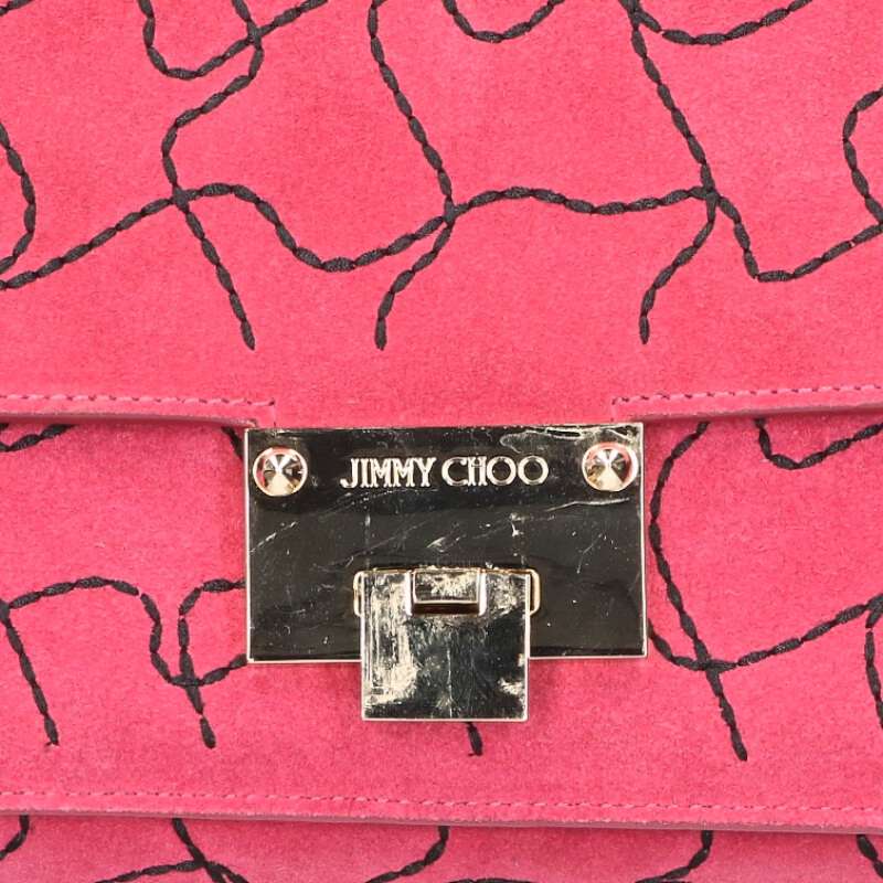JIMMYCHOO Stitch Chain Shoulder Bag Pink/Gold Size ONE SIZE