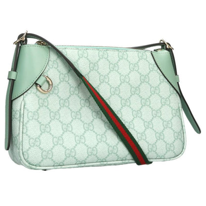 GUCCI GG Emblem Shoulder Bag Light Green Size ONE SIZE