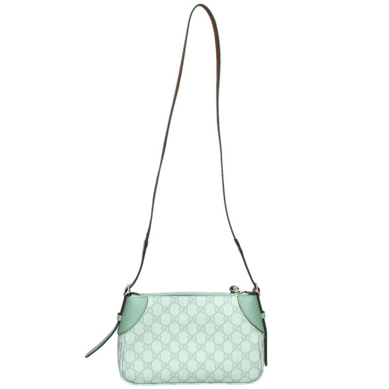 GUCCI GG Emblem Shoulder Bag Light Green Size ONE SIZE