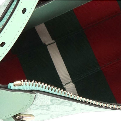 GUCCI GG Emblem Shoulder Bag Light Green Size ONE SIZE