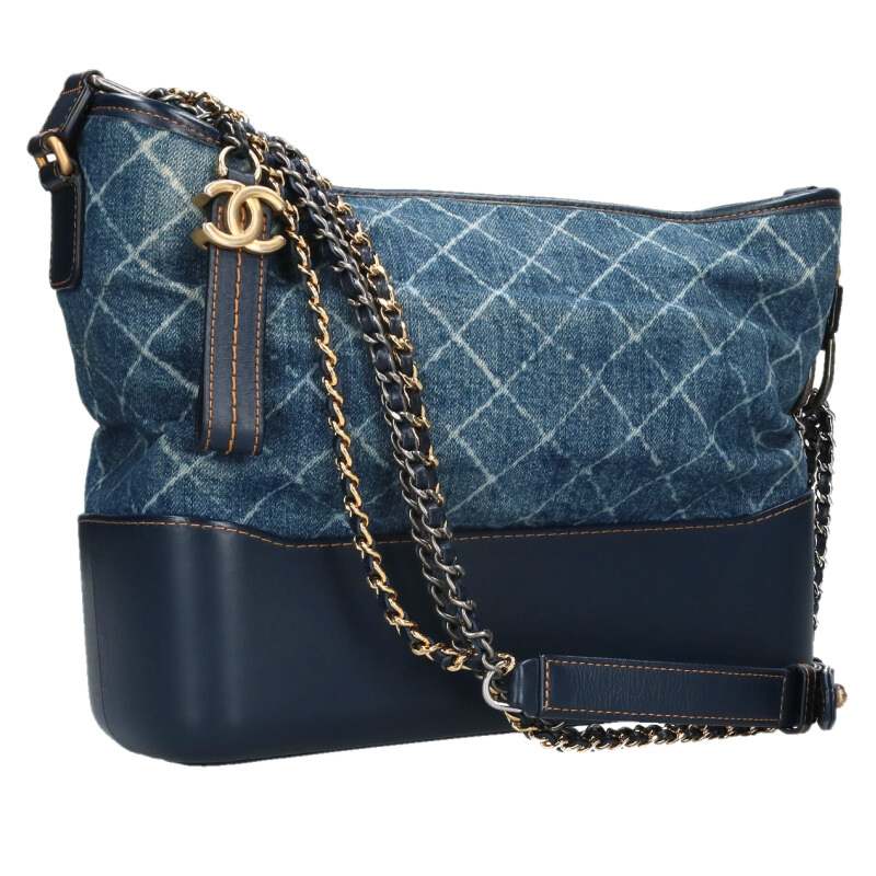 CHANEL Gabriel Large Hobo Denim/Calfskin Chain Shoulder Bag
