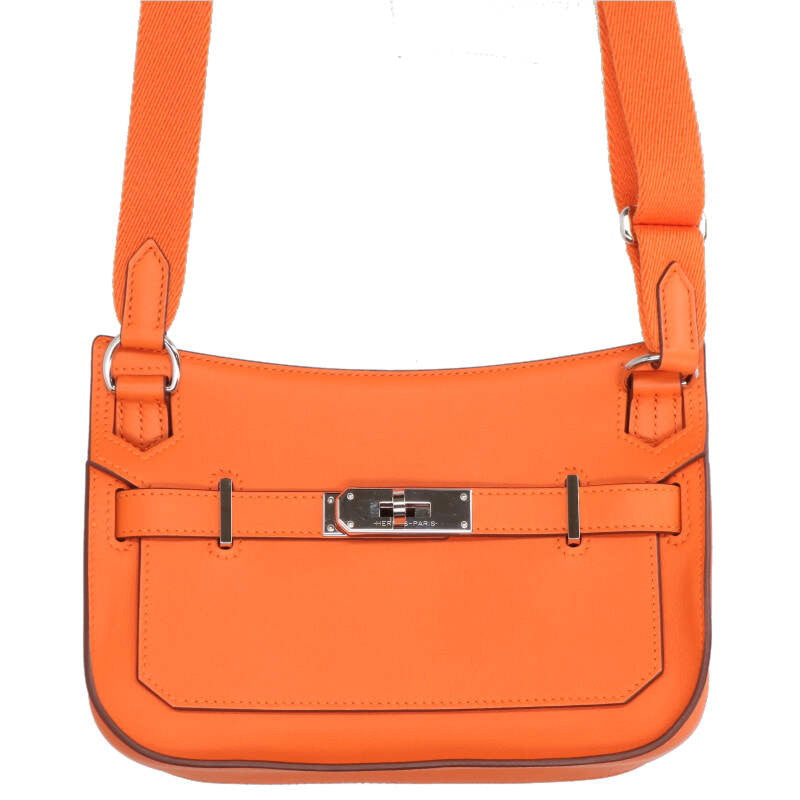 HERMES Jypsiere Mini Veau Swift Orange/Silver Size ONE SIZE