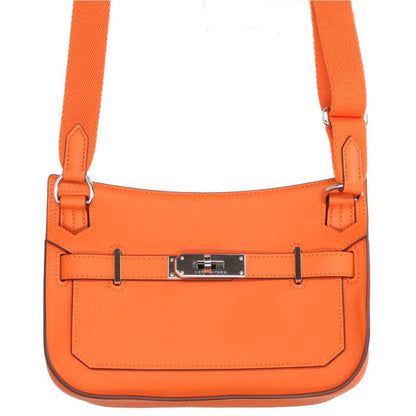 HERMES Jypsiere Mini Veau Swift Orange/Silver Size ONE SIZE