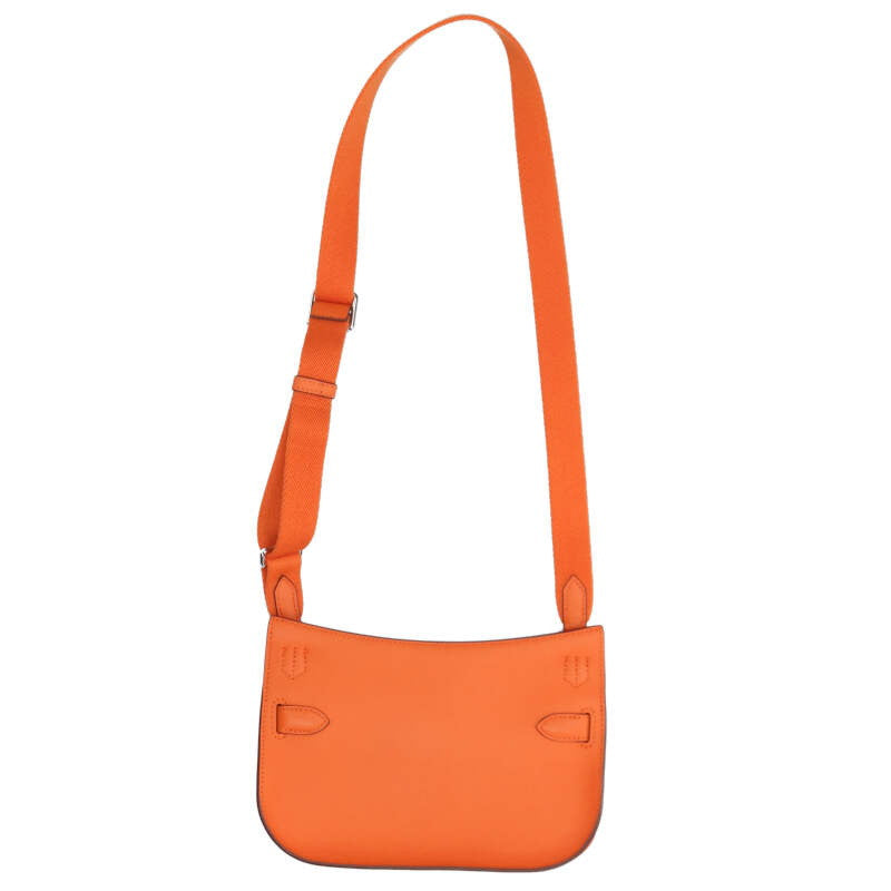 HERMES Jypsiere Mini Veau Swift Orange/Silver Size ONE SIZE
