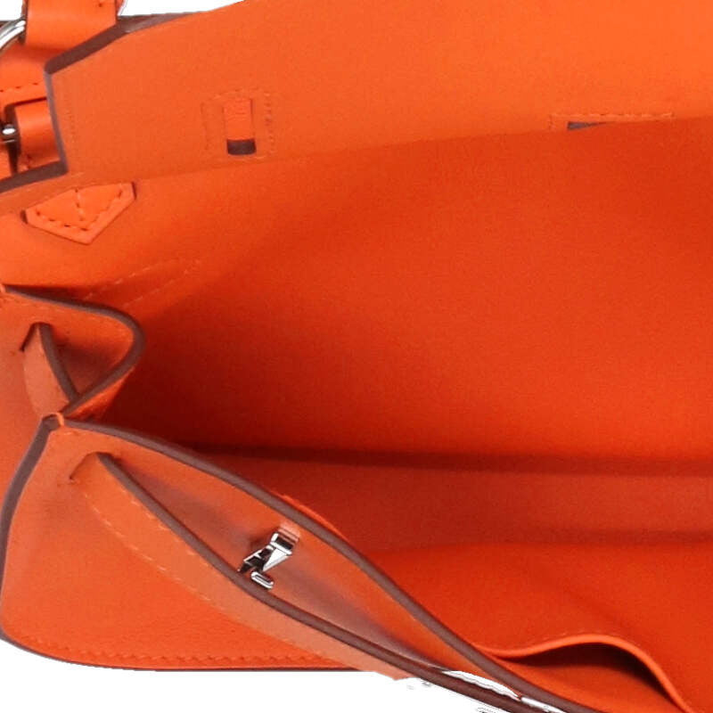 HERMES Jypsiere Mini Veau Swift Orange/Silver Size ONE SIZE