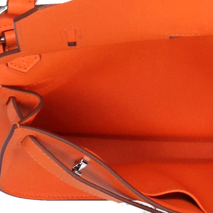 HERMES Jypsiere Mini Veau Swift Orange/Silver Size ONE SIZE