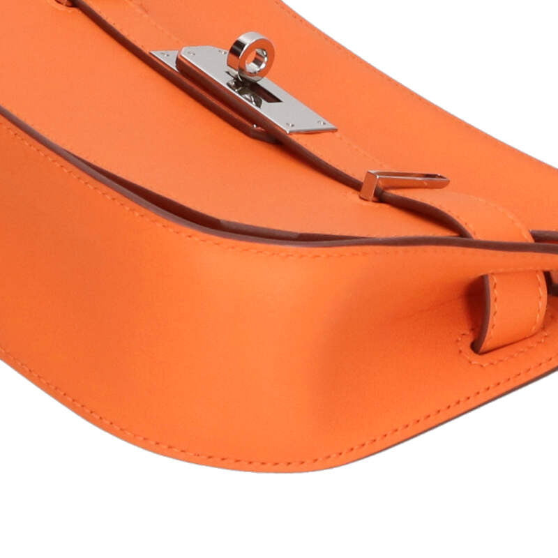 HERMES Jypsiere Mini Veau Swift Orange/Silver Size ONE SIZE
