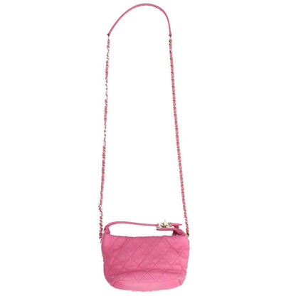CHANEL Matelasse Lambskin Chain Shoulder Bag Size ONE Pink