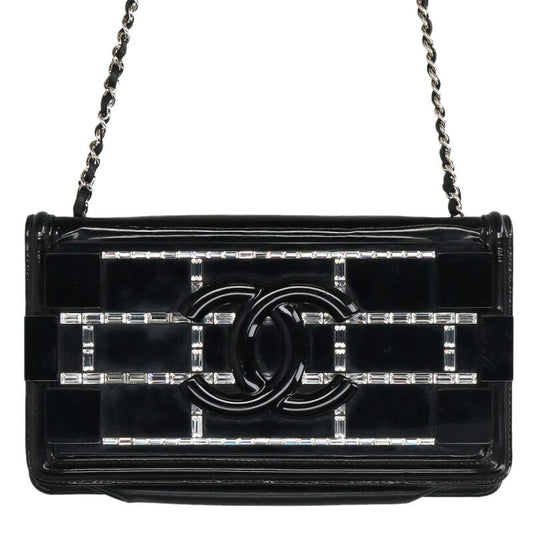 CHANEL CC Filigree Coco Mark Patent Chain Bag Size ONE SIZE