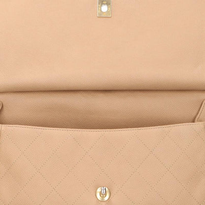 CHANEL Caviar Skin Chain Shoulder Bag Beige Size ONE SIZE