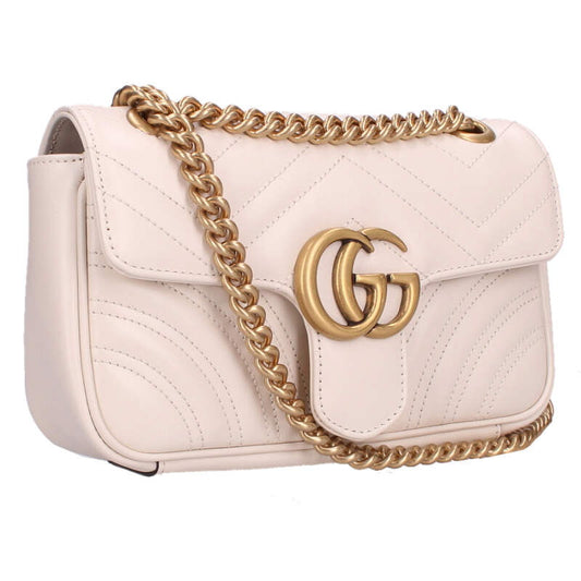 GUCCI GG Marmont Leather Chain Shoulder Bag Size ONE SIZE