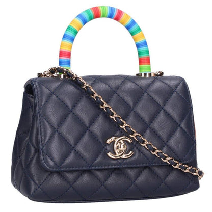 CHANEL Coco Handle Mini Quilted Leather Size ONE SIZE