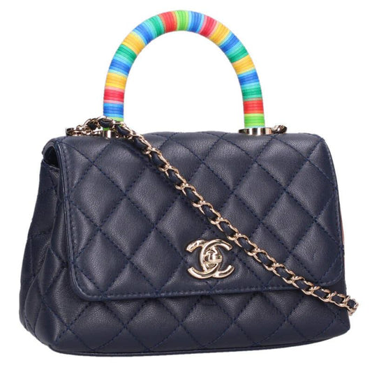 CHANEL Coco Handle Mini Quilted Leather Size ONE SIZE