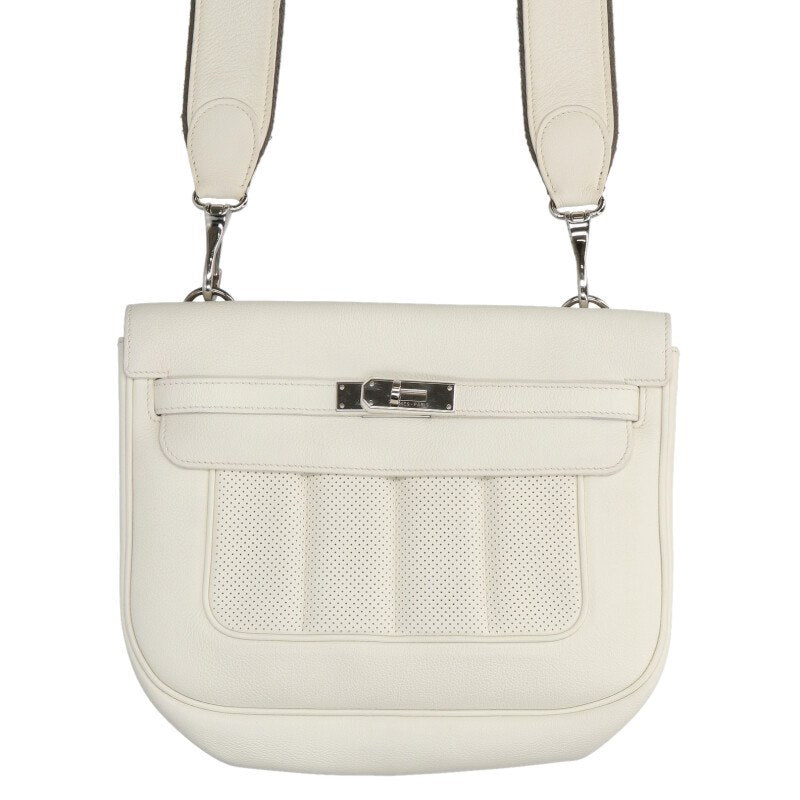 HERMES Berline 28 Evercolor Craie Shoulder Bag Size ONE SIZE