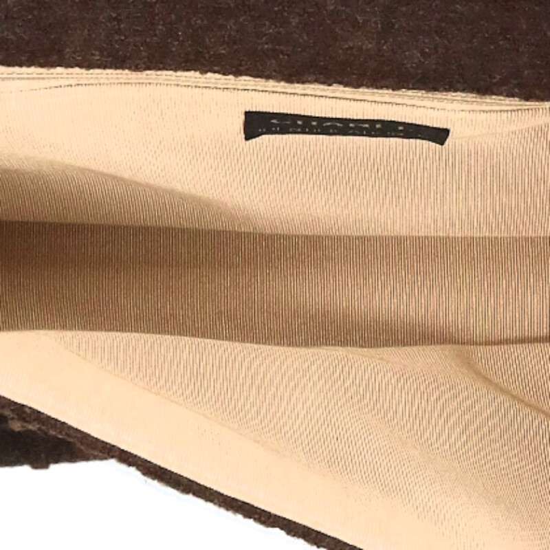 CHANEL 2.55 Chocobar Wool Chain Shoulder Bag Size ONE SIZE