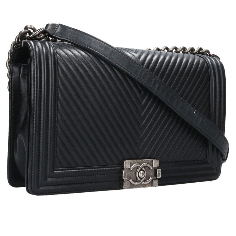 CHANEL Boy Chanel 28 Chevron Calfskin Chain Size ONE SIZE