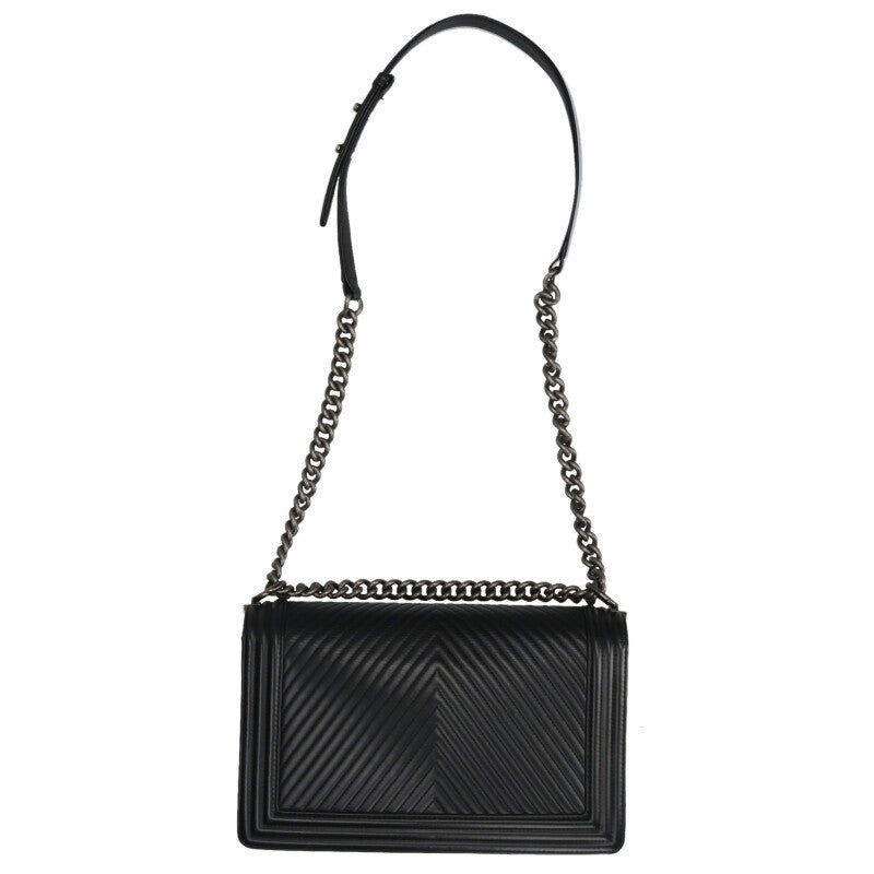 CHANEL Boy Chanel 28 Chevron Calfskin Chain Size ONE SIZE
