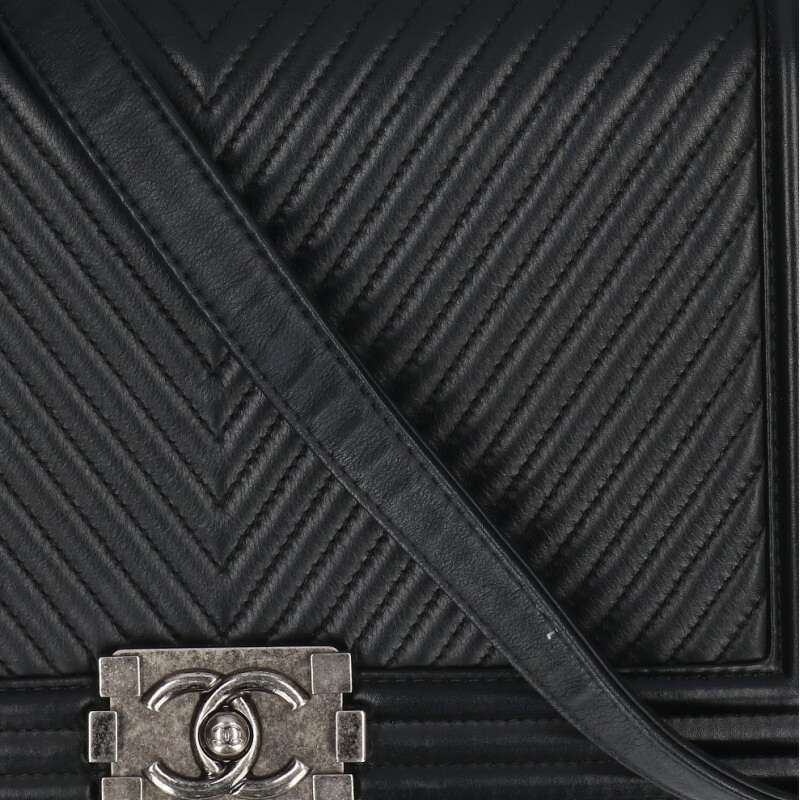 CHANEL Boy Chanel 28 Chevron Calfskin Chain Size ONE SIZE