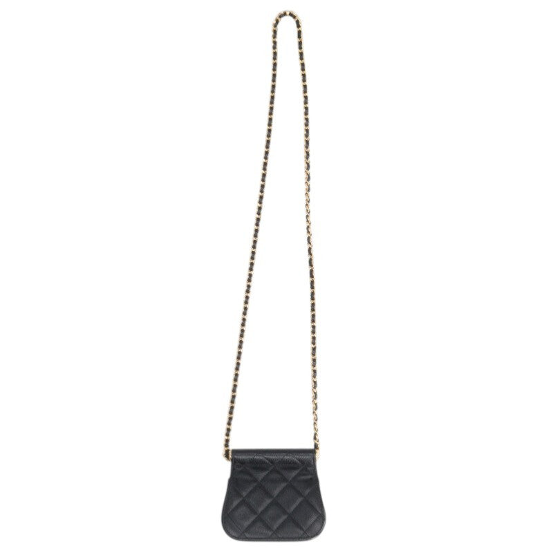 CHANEL Coco Mark Caviar Skin Chain Shoulder Size ONE SIZE