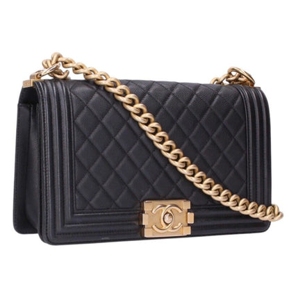 CHANEL Boy Chanel 25 Caviar Skin Chain Bag Size ONE SIZE