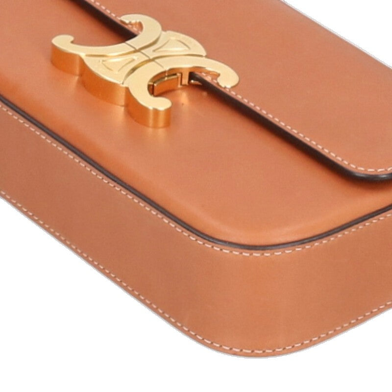 CELINE Claude Triomphe Leather Shoulder Bag Size ONE SIZE