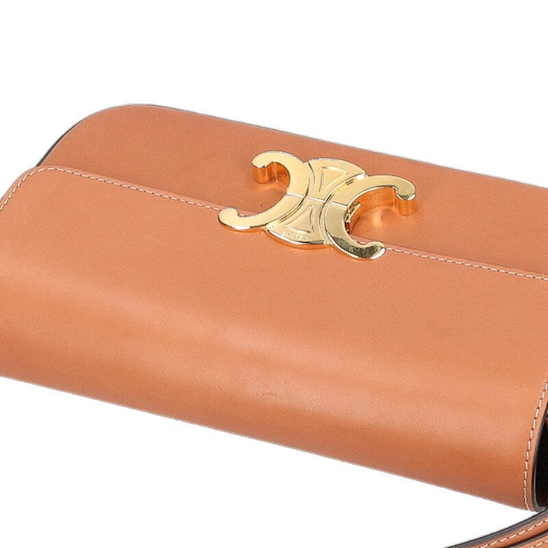 CELINE Claude Triomphe Leather Shoulder Bag Size ONE SIZE