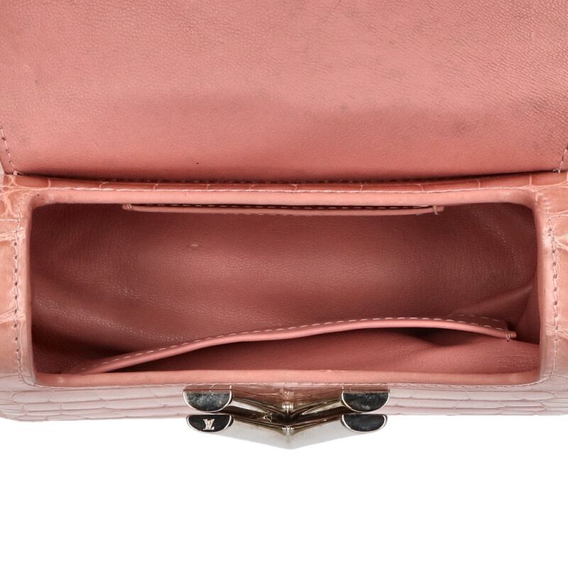 LOUISVUITTON Twist Croc Leather Bag Pink Size ONE SIZE