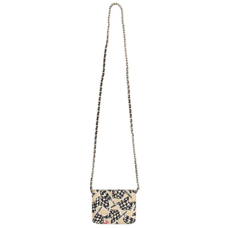 CHANEL Checker Flag Coco Mark Mini Chain Bag Size ONE SIZE