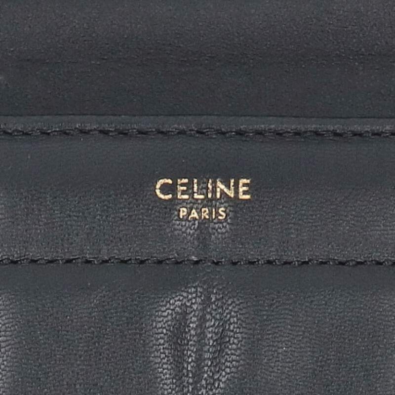 CELINE Chain Strap Logo Leather Shoulder Bag Size ONE SIZE