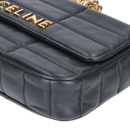 CELINE Chain Strap Logo Leather Shoulder Bag Size ONE SIZE