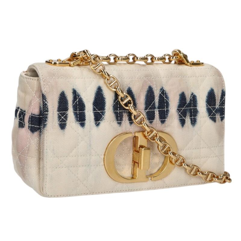 Christian Dior Cannage Caro Tie-Dye Denim Chain Shoulder Bag