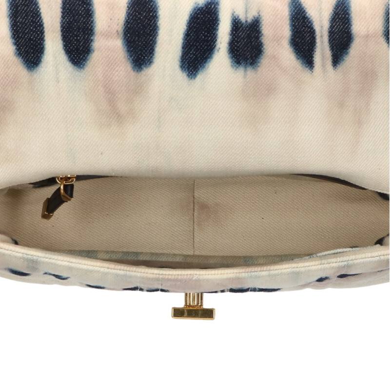 Christian Dior Cannage Caro Tie-Dye Denim Chain Shoulder Bag