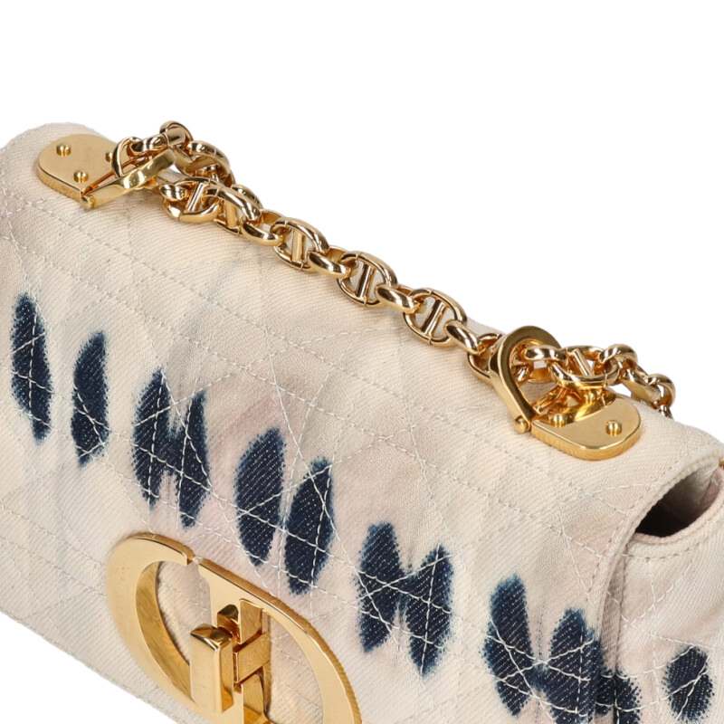 Christian Dior Cannage Caro Tie-Dye Denim Chain Shoulder Bag