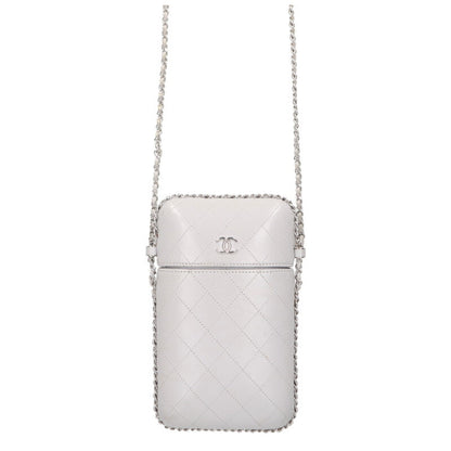 CHANEL Matelasse Lambskin Chain Phone Case Bag Size ONE SIZE