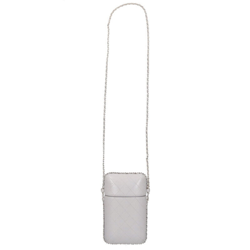 CHANEL Matelasse Lambskin Chain Phone Case Bag Size ONE SIZE