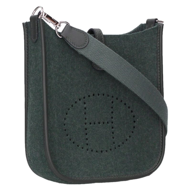 HERMES Evelyne TPM Vert Cypress Felt Leather Size ONE SIZE