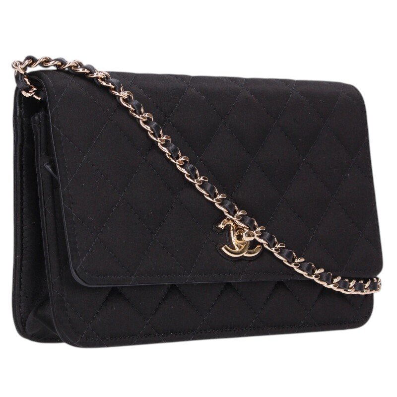 CHANEL Coco Ball Satin Chain Wallet on Chain Size ONE SIZE