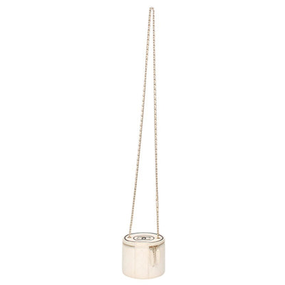 CHANEL Coco Mark Round Chain Vanity Bag White Size ONE SIZE