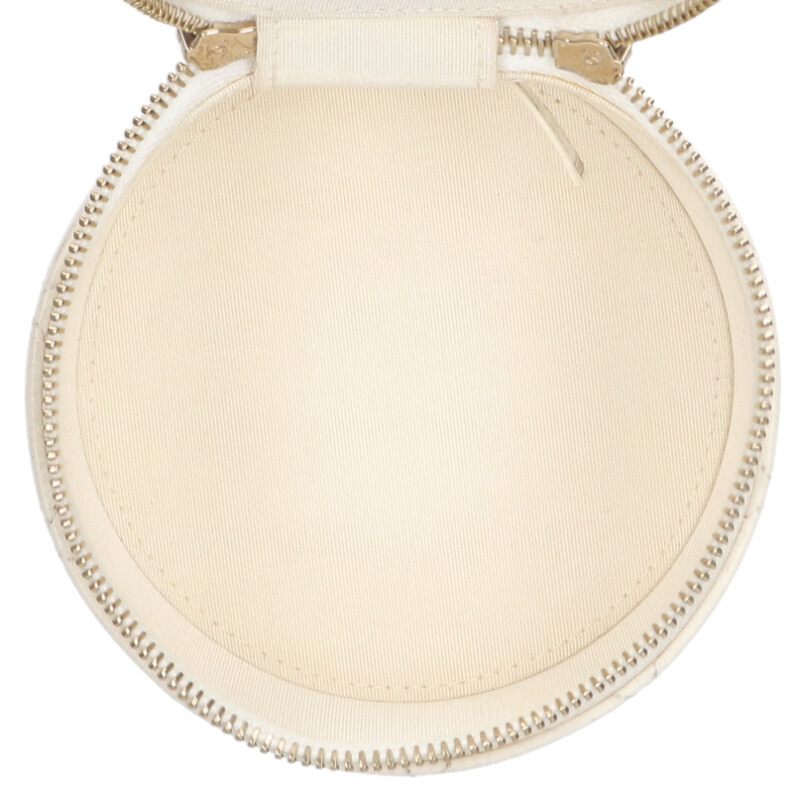 CHANEL Coco Mark Round Chain Vanity Bag White Size ONE SIZE
