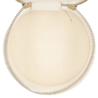CHANEL Coco Mark Round Chain Vanity Bag White Size ONE SIZE