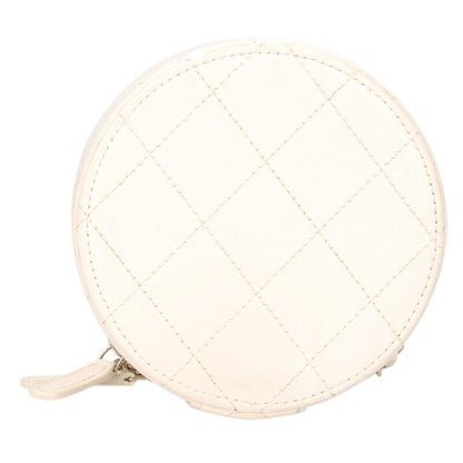 CHANEL Coco Mark Round Chain Vanity Bag White Size ONE SIZE