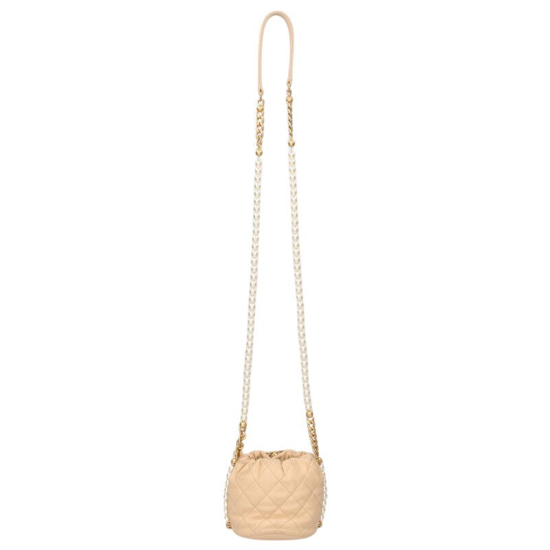 CHANEL Matelasse Lambskin Pearl Chain Shoulder Size ONE SIZE