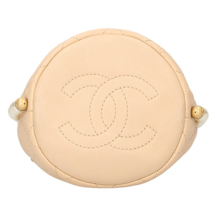 CHANEL Matelasse Lambskin Pearl Chain Shoulder Size ONE SIZE